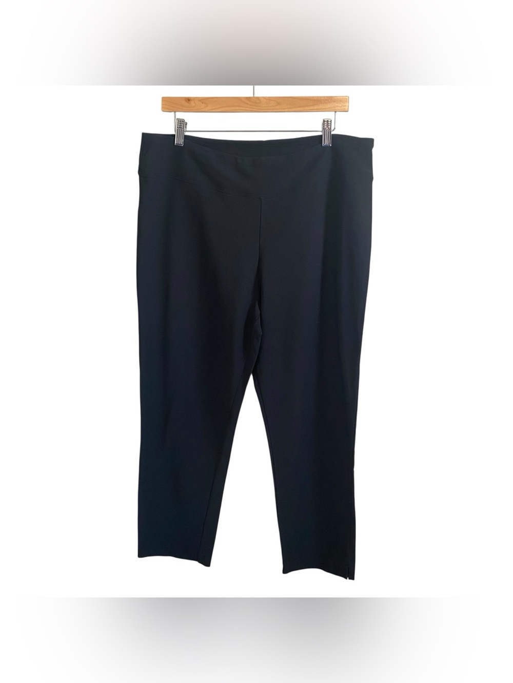 Boston Proper Black Chic Travel High Rise Knit Pull On Ankle Pants Size Large